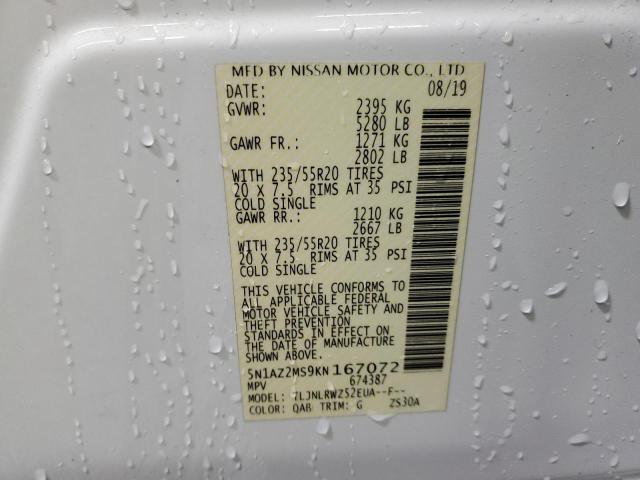 2019 NISSAN MURANO S #3293453490