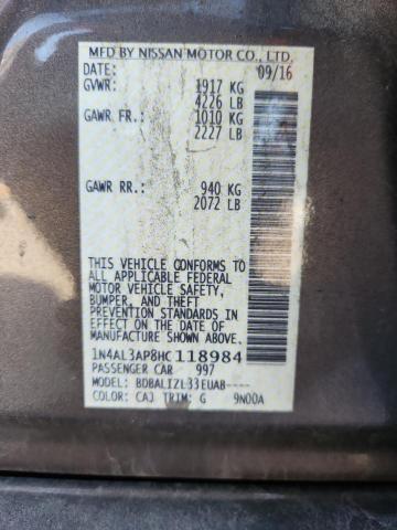 2017 NISSAN ALTIMA 2.5 #3281402017