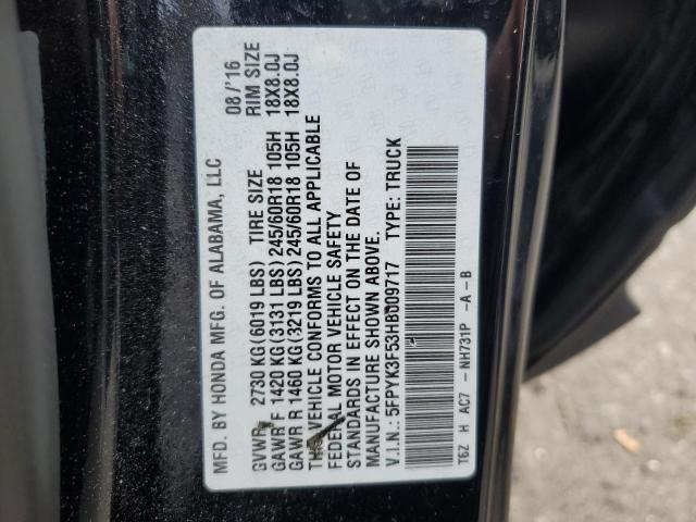 2017 HONDA RIDGELINE #3296891816