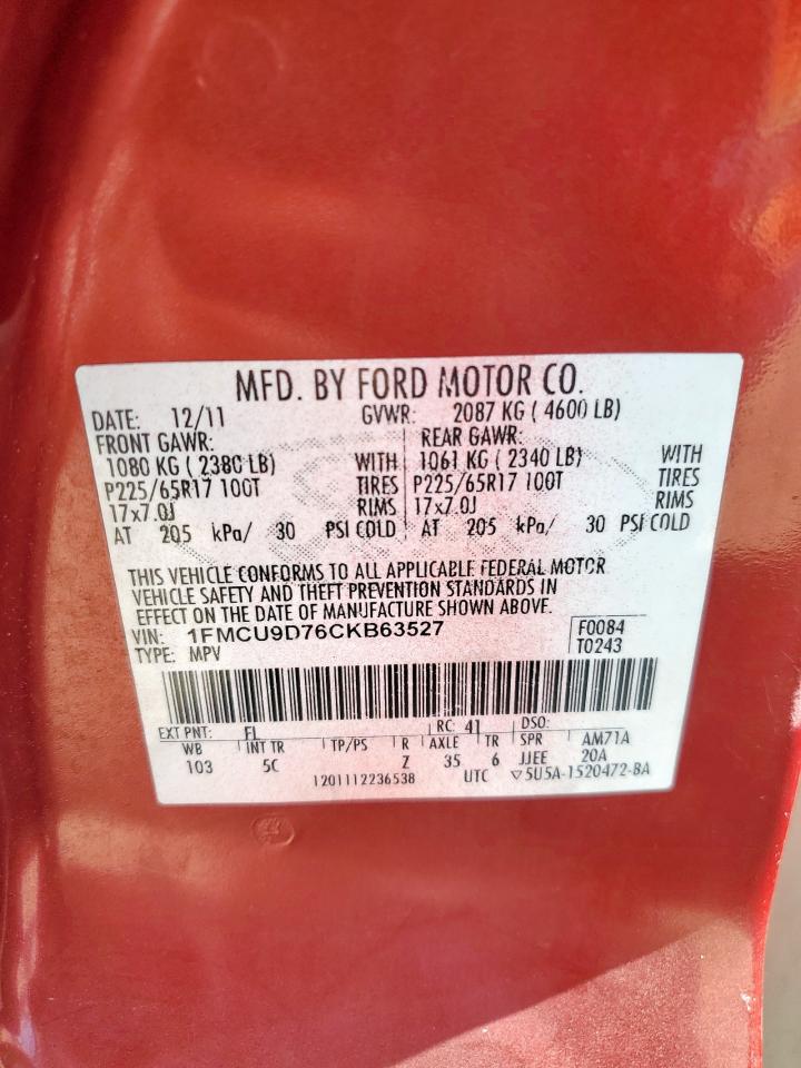 Lot #3317085005 2012 FORD ESCAPE XLT