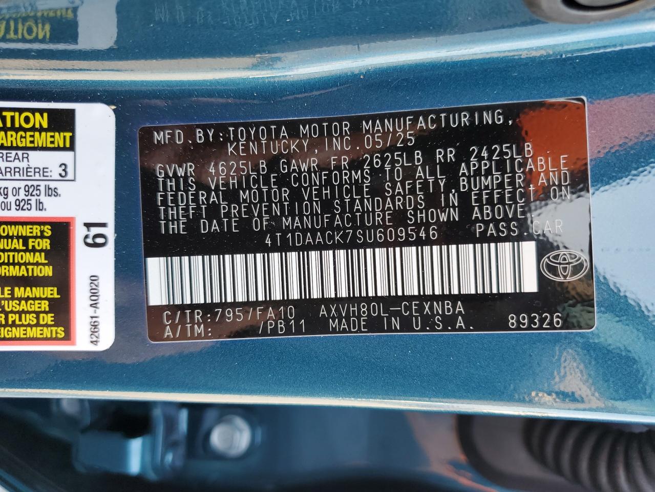 Lot #3304633944 2025 TOYOTA CAMRY XSE