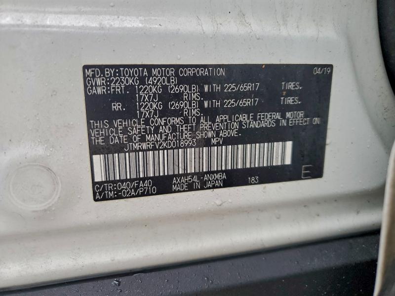 2019 TOYOTA RAV4 XLE #3308281176