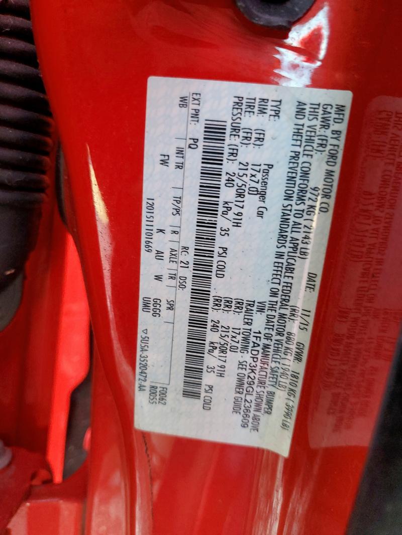 2016 FORD FOCUS SE - 1FADP3K29GL236609