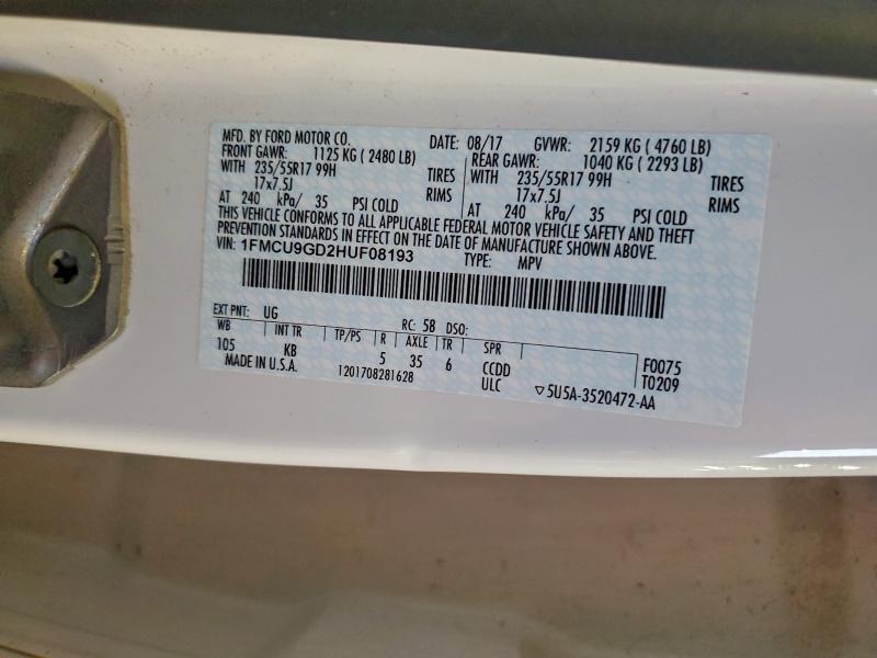 2017 FORD ESCAPE SE #3301613665