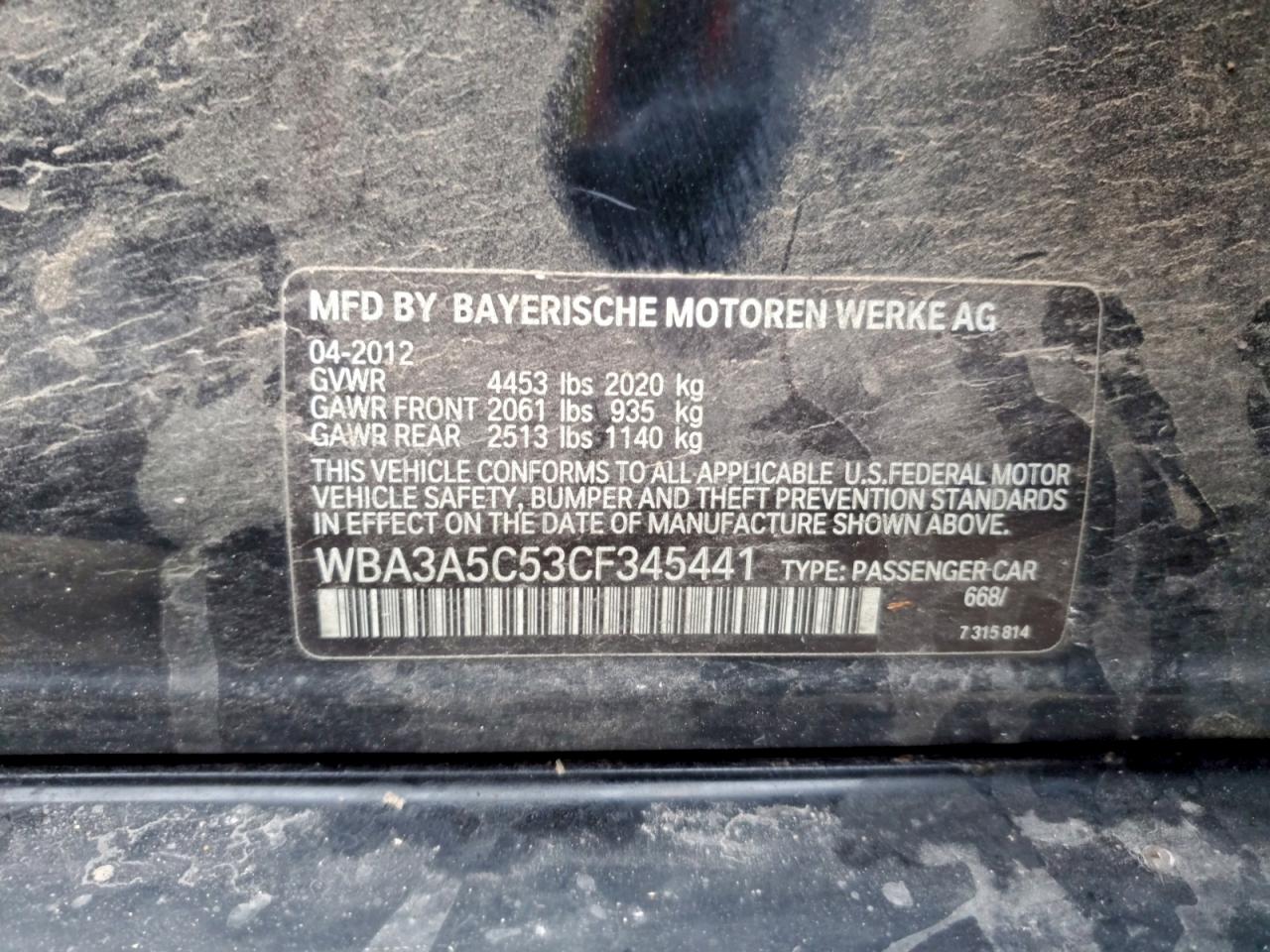 Lot #3311891210 2012 BMW 328 I