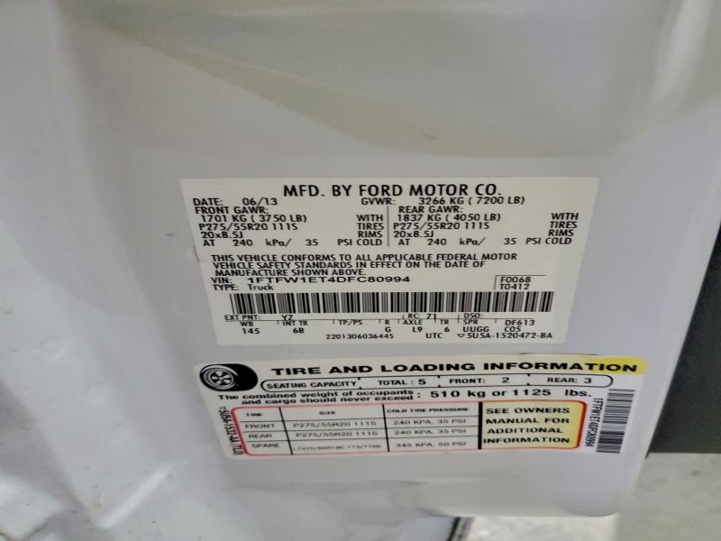 2013 FORD F150 SUPER #3296279437