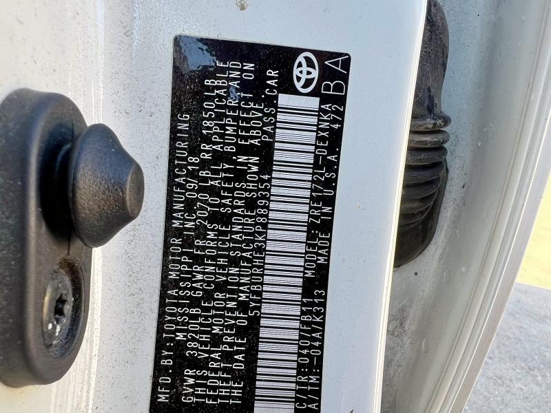 2019 TOYOTA COROLLA L - 5YFBURHE3KP889354