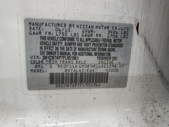 2015 NISSAN VERSA S - 3N1CN7AP7FL951961