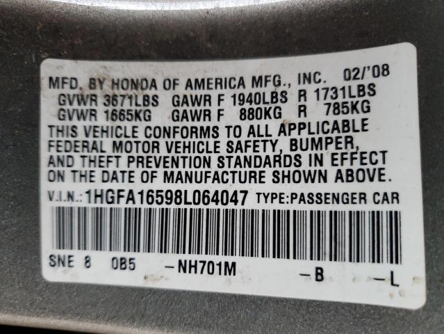 2008 HONDA CIVIC LX #3301762359