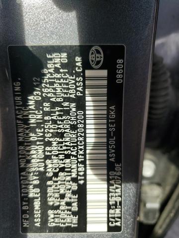 2012 TOYOTA CAMRY BASE - 4T4BF1FKXCR208200