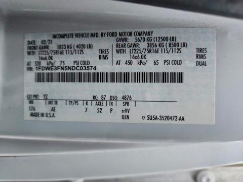 2022 FORD ECONOLINE #3297998038