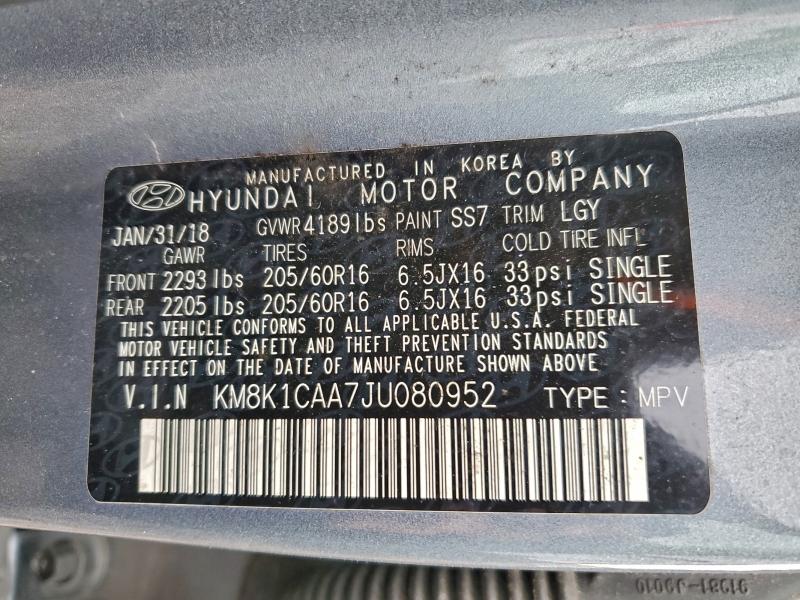 2018 HYUNDAI KONA SE #3302845909