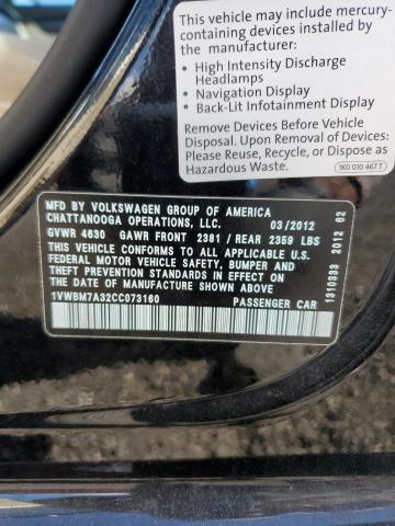 2012 VOLKSWAGEN PASSAT SE #3291296478