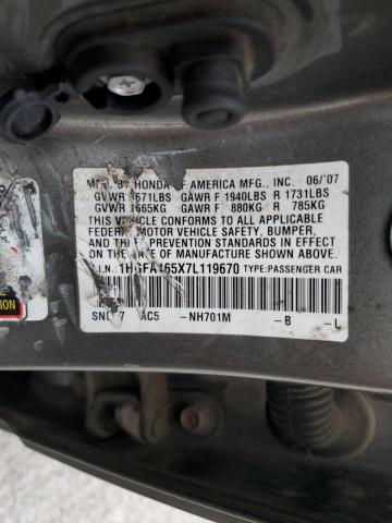 2007 HONDA CIVIC LX #3308217178