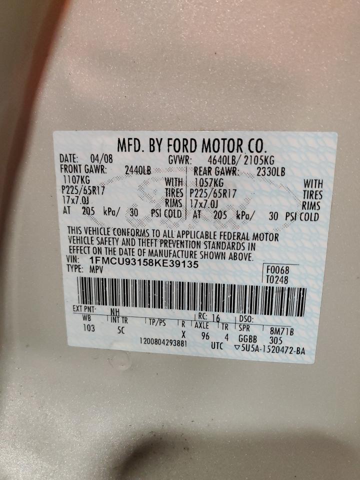 Lot #3302886926 2008 FORD ESCAPE XLT