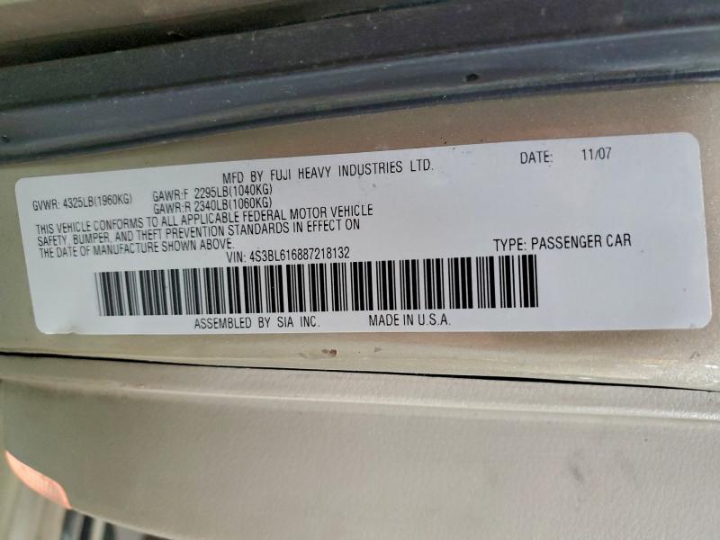 2008 SUBARU LEGACY 2.5 #3297177869