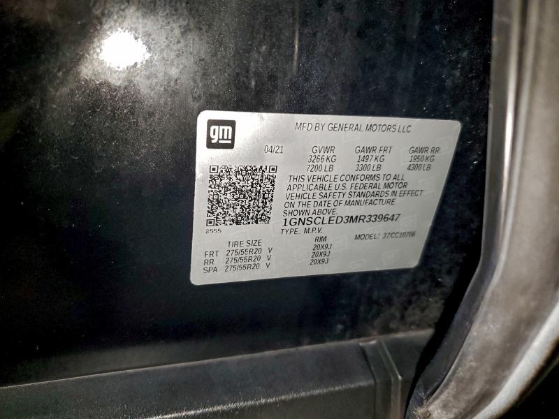 2021 CHEVROLET TAHOE C150 #3296919887