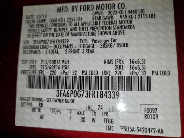2015 FORD FUSION S #3292863568