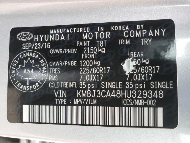 2017 HYUNDAI TUCSON LIM - KM8J3CA48HU329348