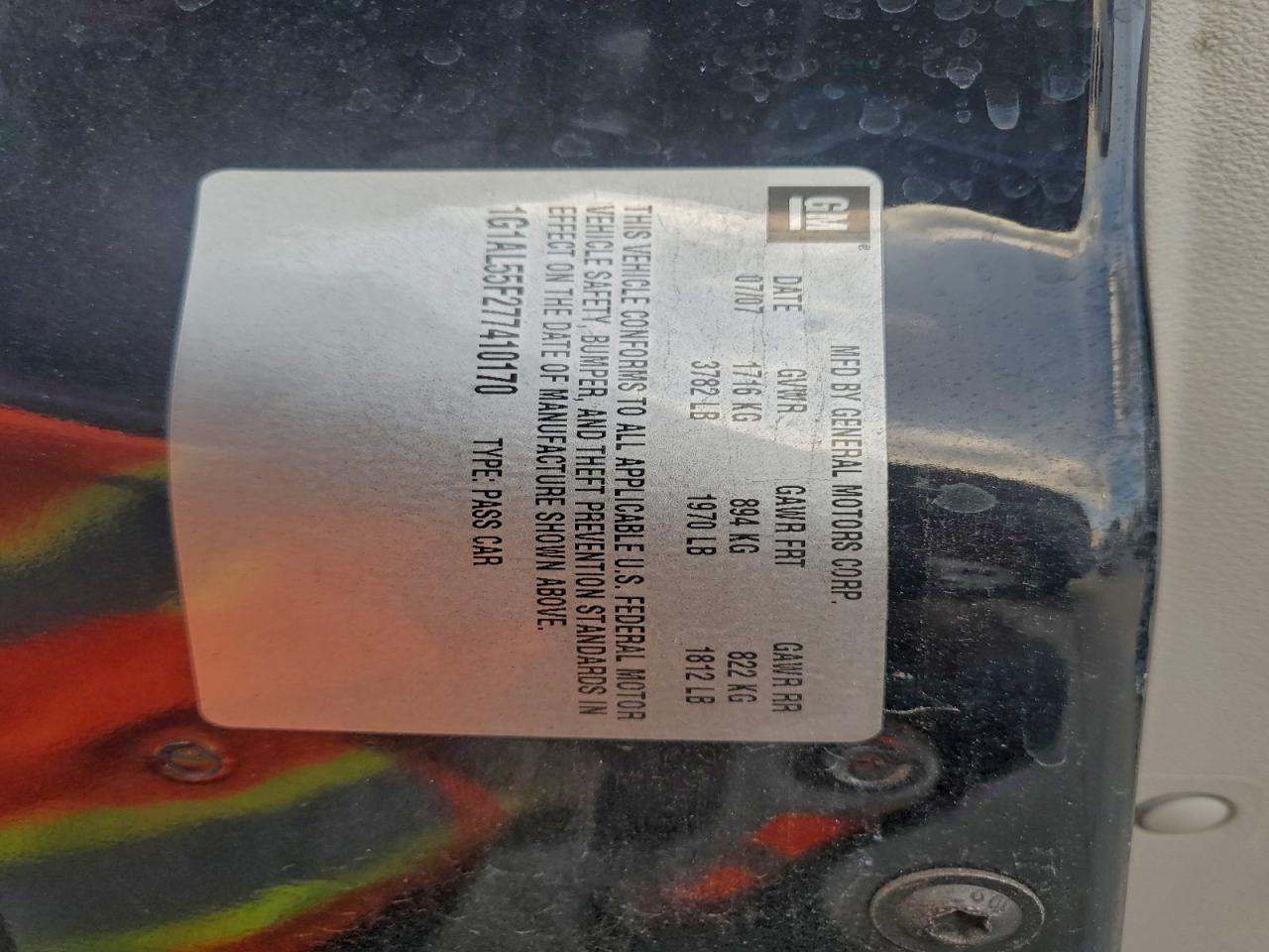 Lot #3292734587 2007 CHEVROLET COBALT LT