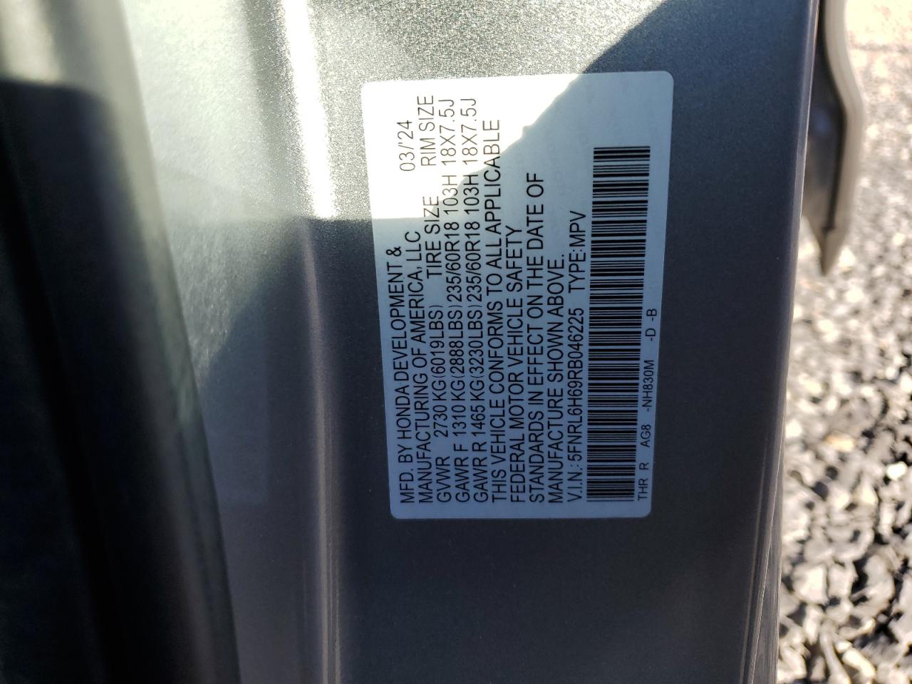 Lot #3302791895 2024 HONDA ODYSSEY EX