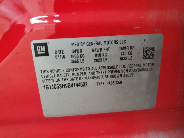 2016 CHEVROLET SONIC LT #3297164490