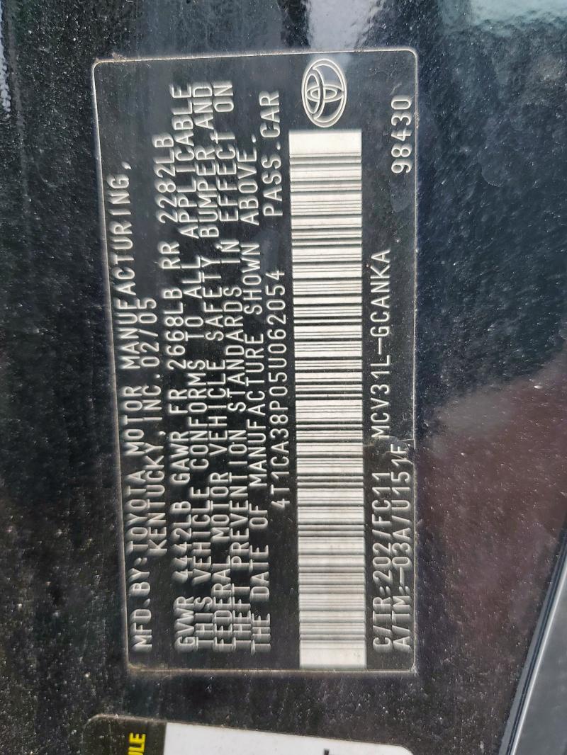 2005 TOYOTA CAMRY SOLA #3308274155