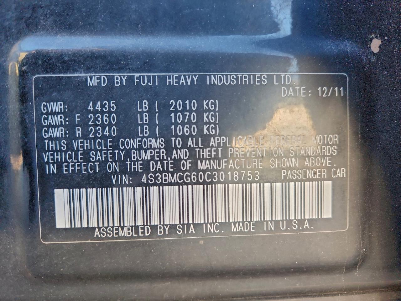 SUBARU LEGACY 2.5I PREMIUM