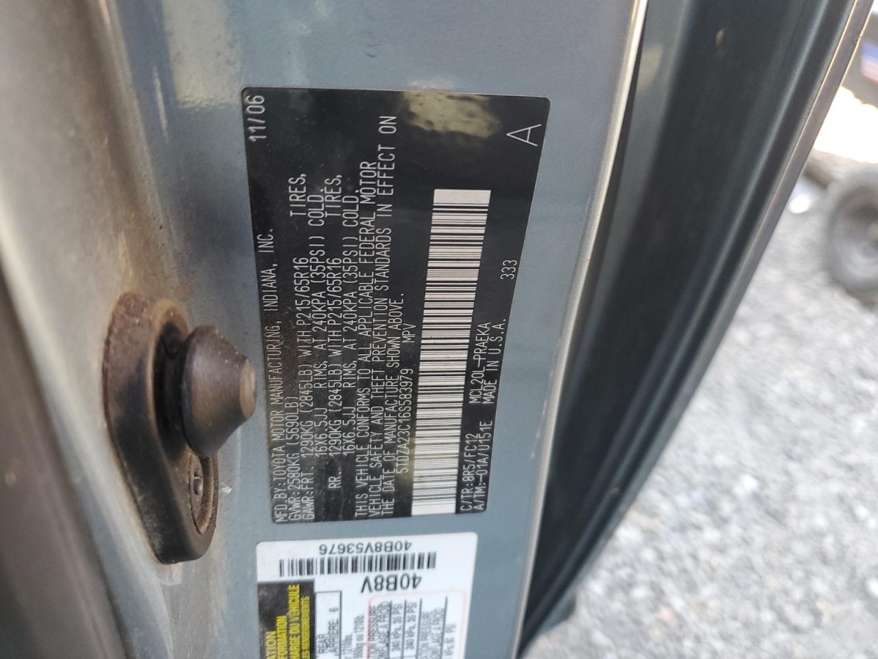 Lot #3287605052 2006 TOYOTA SIENNA CE