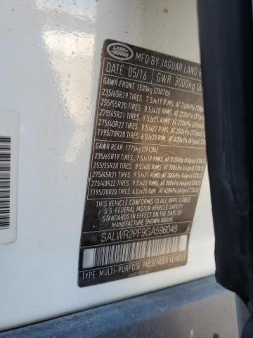 2016 LAND ROVER RANGE ROVE #3293413052