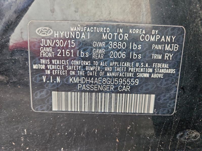 2016 HYUNDAI ELANTRA SE #3302590758