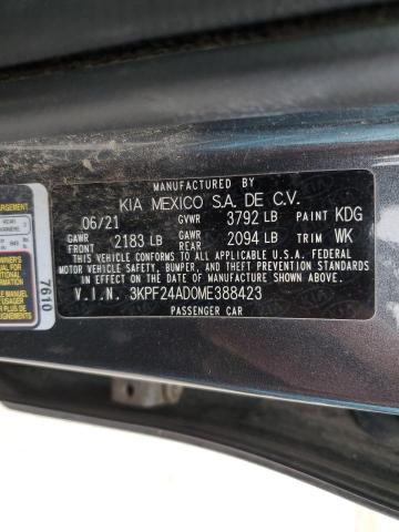 2021 KIA FORTE FE #3296228530