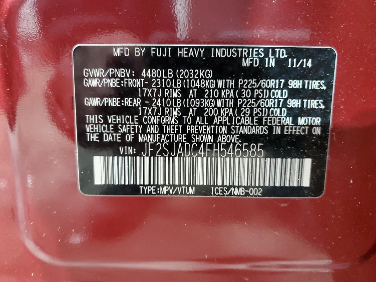 SUBARU FORESTER 2.5I PREMIUM