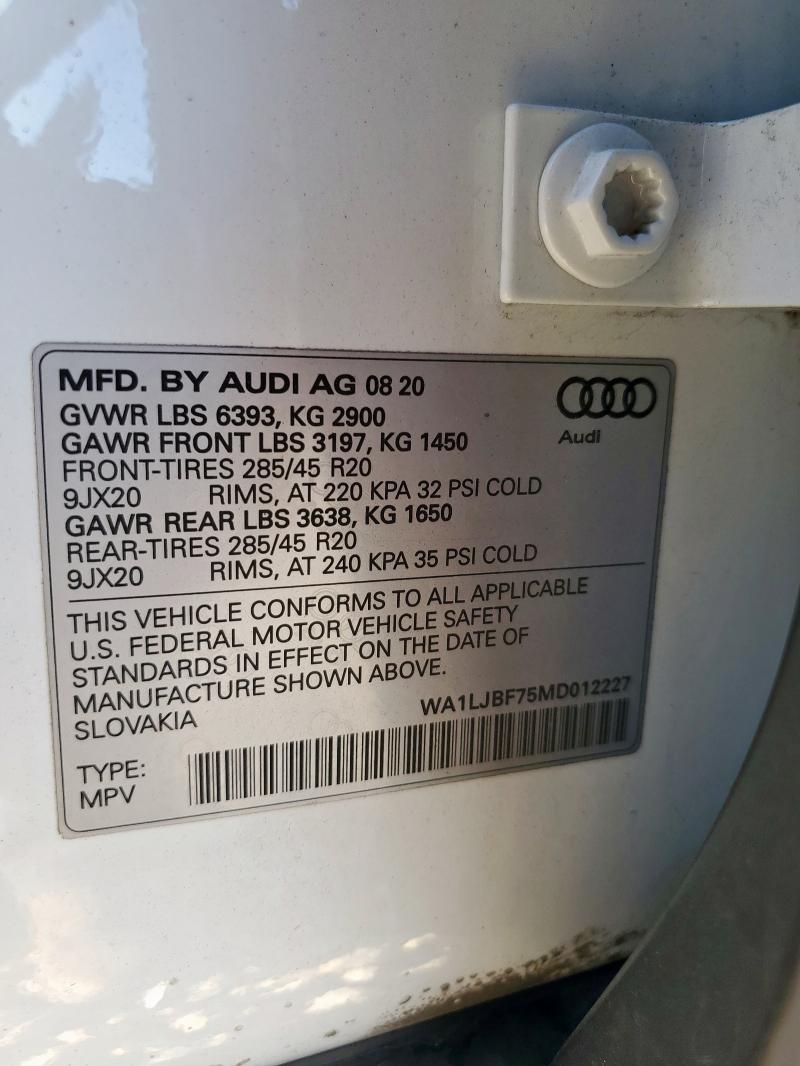 2021 AUDI Q7 PREMIUM - WA1LJBF75MD012227