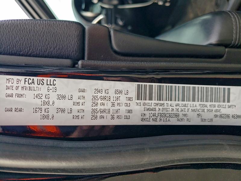 2019 JEEP GRAND CHER #3304672967