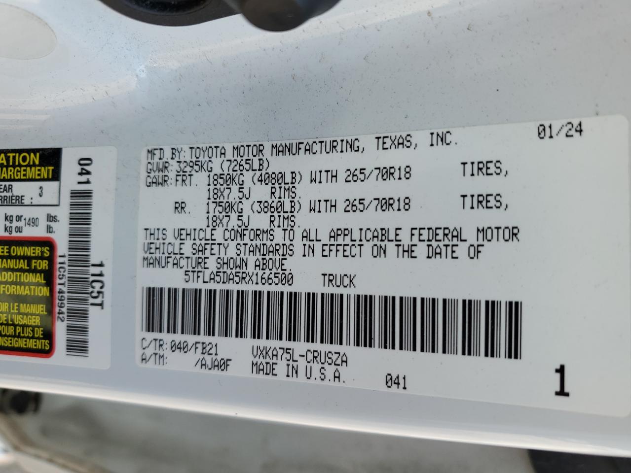 TOYOTA TUNDRA DOUBLE CAB SR