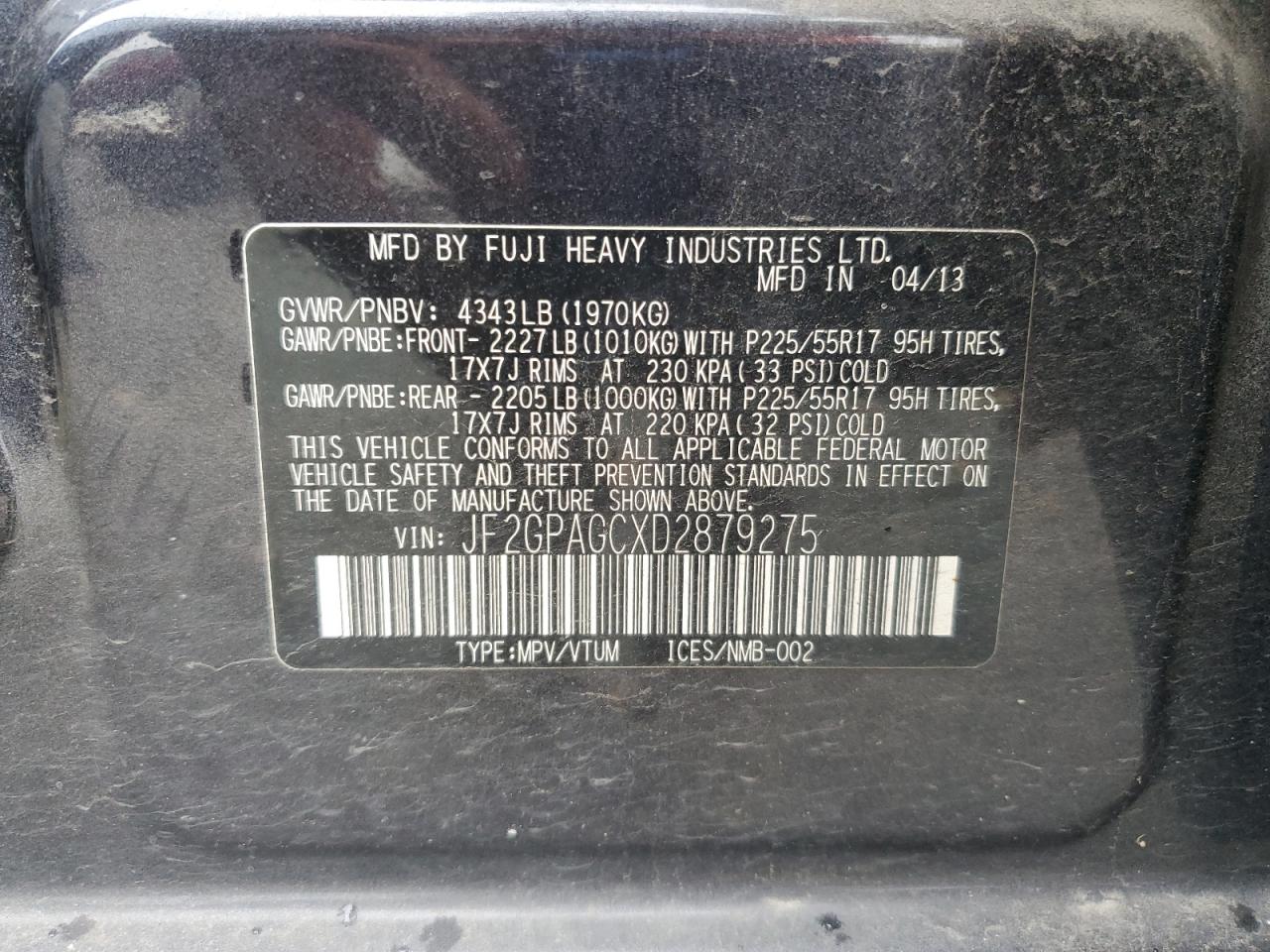 SUBARU XV 2.0 LIMITED