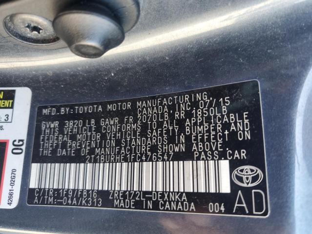 2015 TOYOTA COROLLA L - 2T1BURHE1FC476547