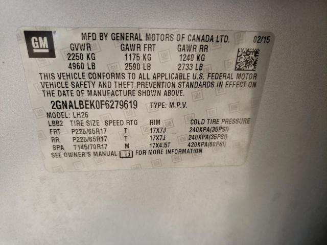 2015 CHEVROLET EQUINOX LT #3302847888