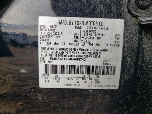 2021 FORD EXPLORER L #3308264174