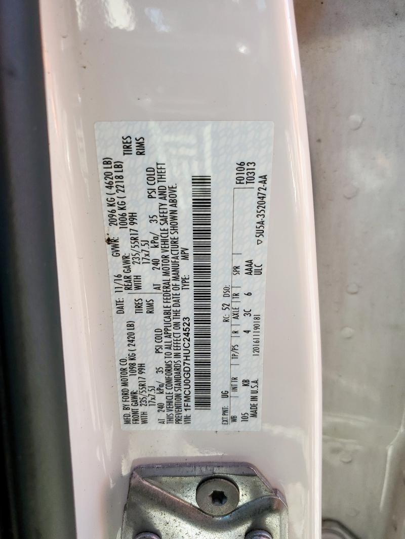 2017 FORD ESCAPE SE - 1FMCU0GD7HUC24523