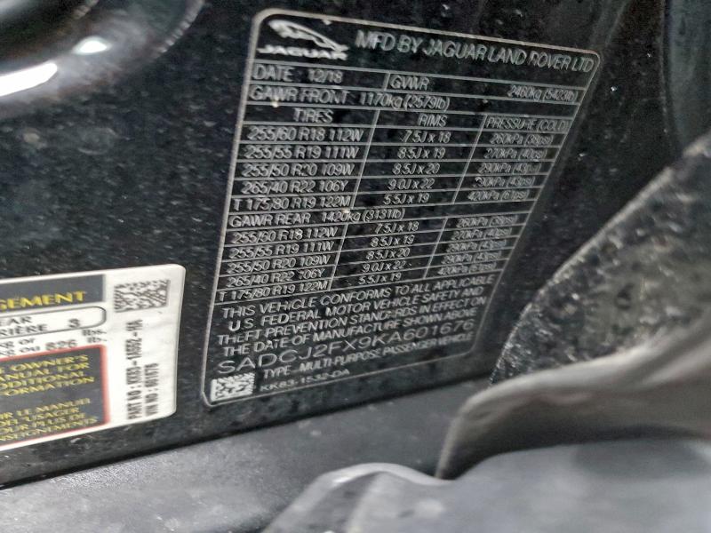 2019 JAGUAR F-PACE PRE #3304519465