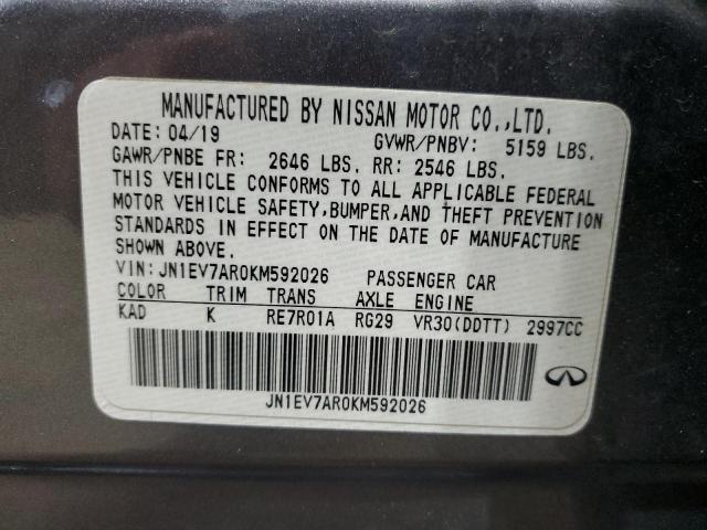 2019 INFINITI Q50 LUXE - JN1EV7AR0KM592026