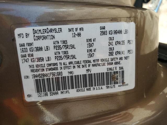 2001 DODGE DURANGO #3286744321