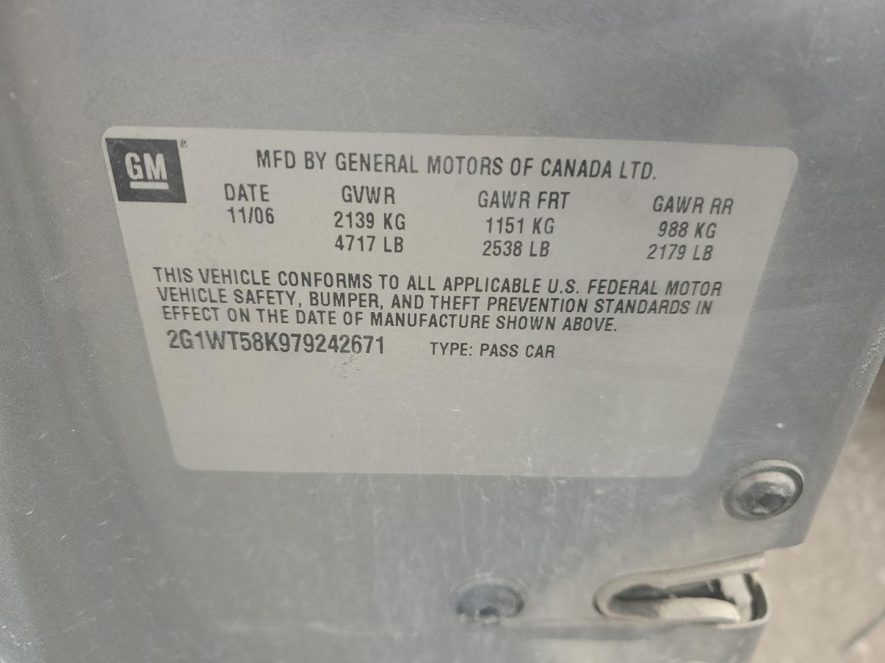 Lot #3302821891 2007 CHEVROLET IMPALA LT