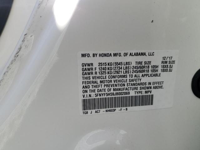 2018 HONDA PILOT EXL #3297177910