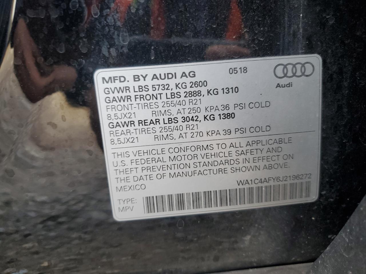 Lot #3302908045 2018 AUDI SQ5 PRESTI