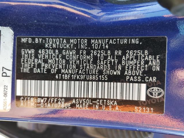 2015 TOYOTA CAMRY LE - 4T1BF1FK9FU885155