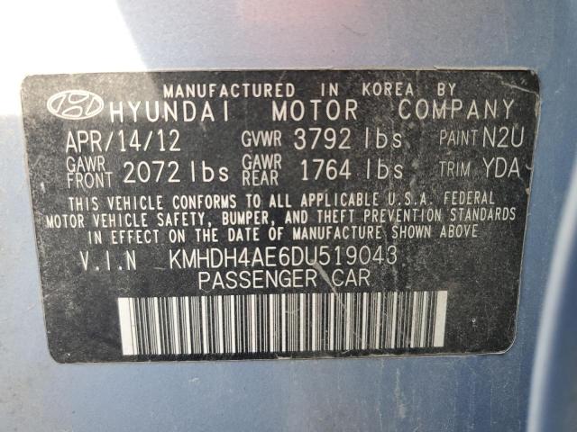 2013 HYUNDAI ELANTRA GL - KMHDH4AE6DU519043