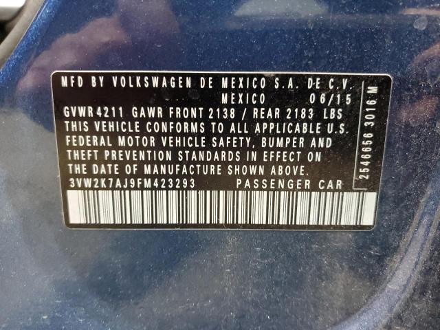 2015 VOLKSWAGEN JETTA BASE #3302699040